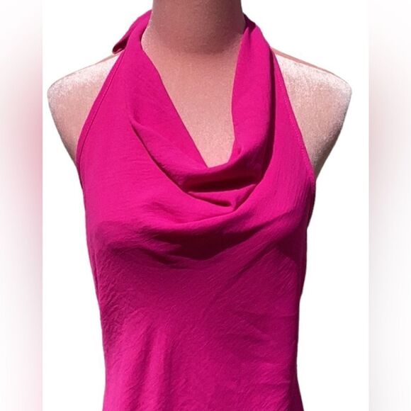 SEE YOU MONDAY NWT HOT BRIGHT FUCHSIA PINK HALTER MINI DRESS MEDIUM - Picture 6 of 9